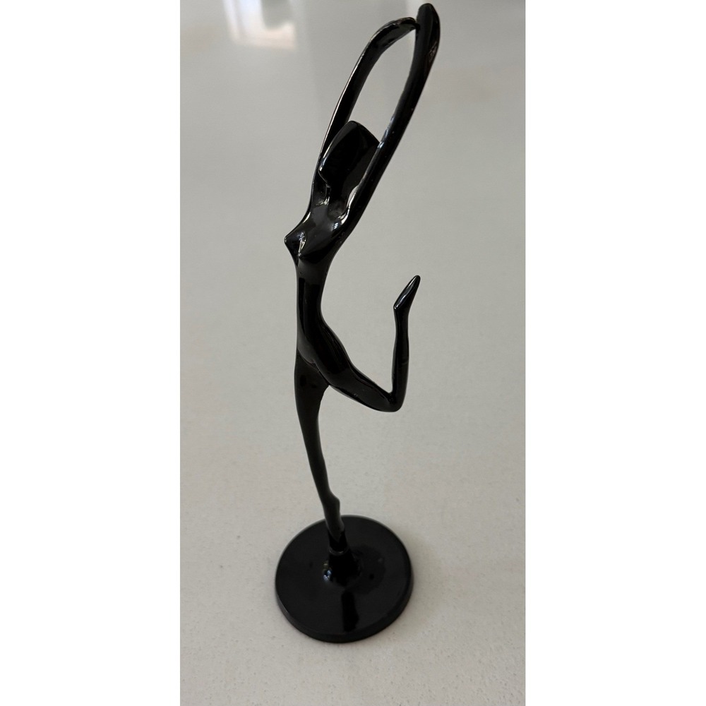 Bodrul Kahlique Ballerina Sculpture Glossy Black Metal Minimalist Dancer Statue‎